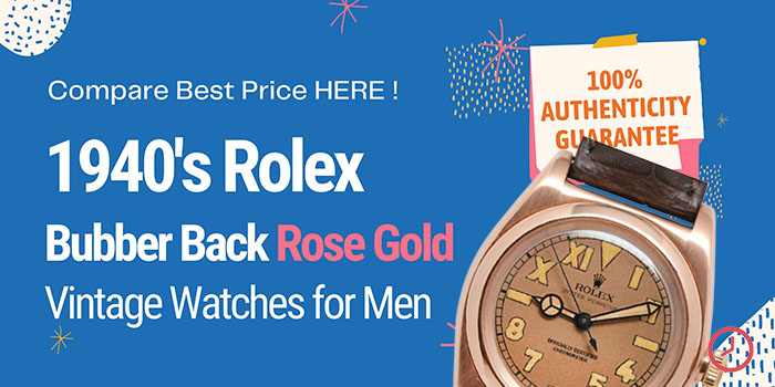 1940's Rolex Bubble Back Rose Gold Watches for Men