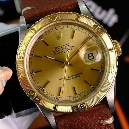 1990's Vintage Rolex Datejust 16233 Champagne Thunderbird Watches for Men