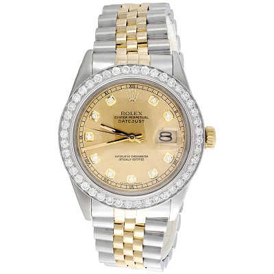 Used Rolex DateJust 16013 Diamond 18K Two Tone Watches for Men