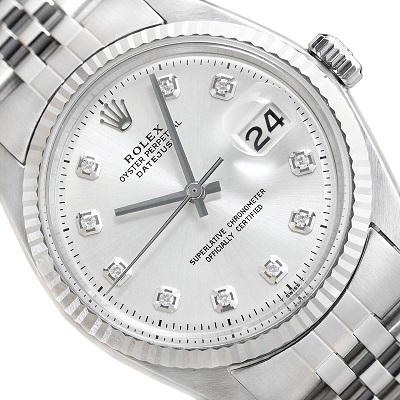Used Rolex Datejust 1601 18K White Silver Diamon Watches for Men