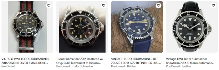 Vintage Rolex Tudor Watches - Tudor Submariner Snowflake 7016-0